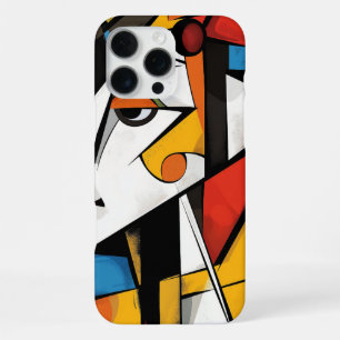 Coque iPhone 16 Pro Max Dramatique Cubiste Design d'art Abstrait