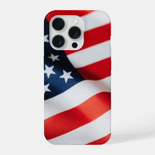 Coque iPhone 15 Pro Drapeau américain agitant patriotique
