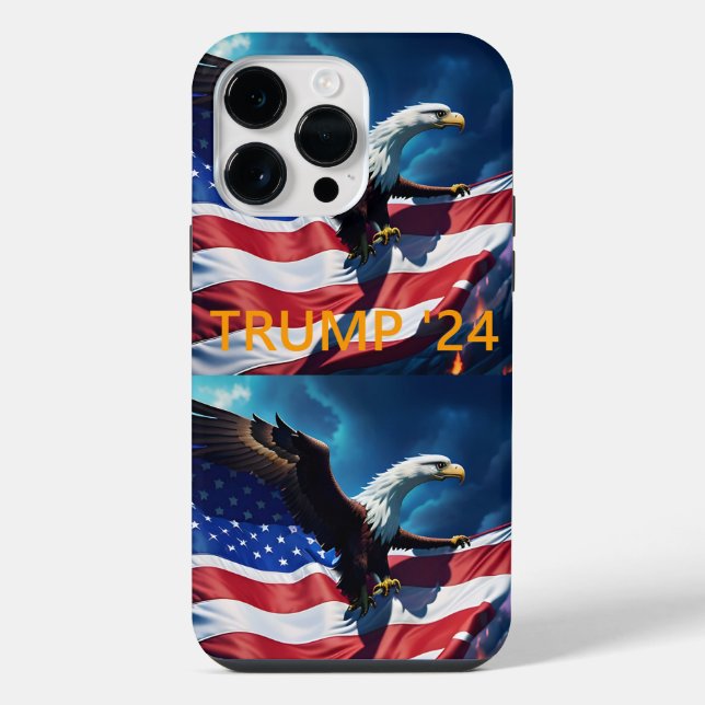 Coque iPhone Drapeau américain Aigle TRUMP 2024 (Verso)