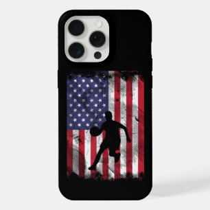 Coque iPhone 15 Pro Max Drapeau américain Basket-ball Vintage Baller patri