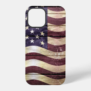 Coque iPhone 12 Pro Drapeau Américain Bois Vintage #2