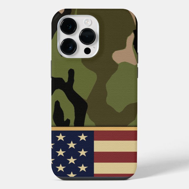 Coque iPhone Drapeau américain camouflage (Verso)