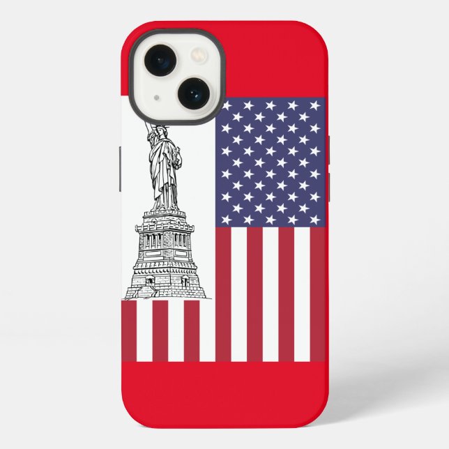 Coque iPhone Drapeau américain de la liberté (Verso)