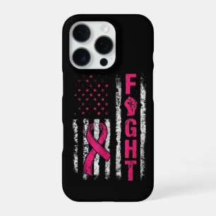 Coque iPhone 16 Pro Drapeau américain de sensibilisation au cancer du 