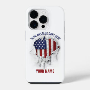Coque Pour iPhone 14 Plus Drapeau américain déchiré, déchiré Coque-Mate
