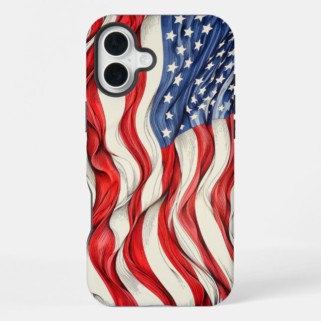 Coque iPhone Drapeau américain des États-Unis (Verso)