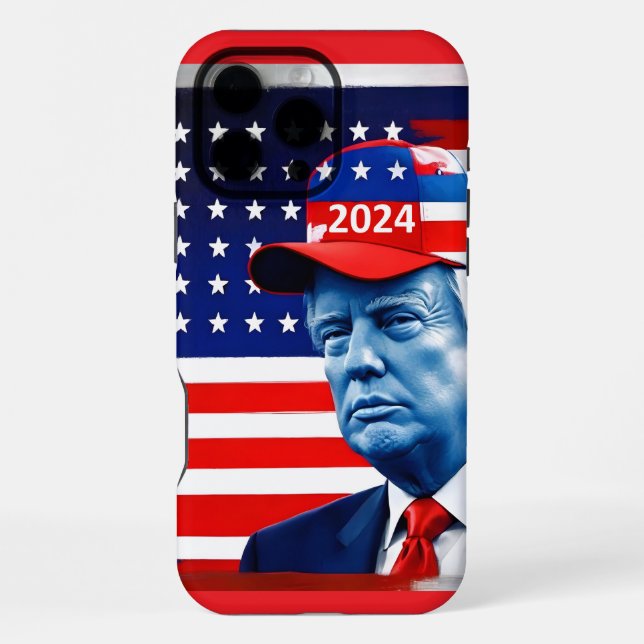 Coque iPhone Drapeau américain Donald Trump 2024 (Verso)