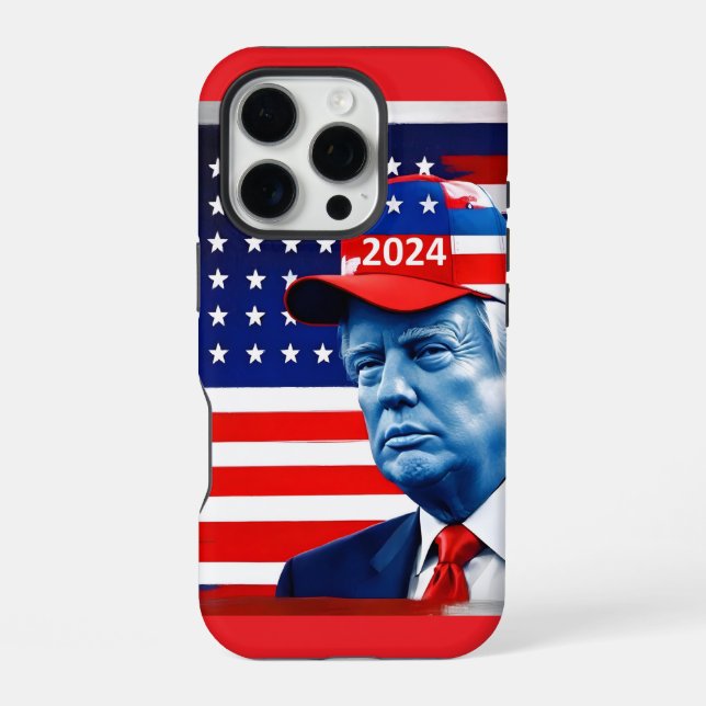 Coque iPhone Drapeau américain Donald Trump 2024 (Verso)