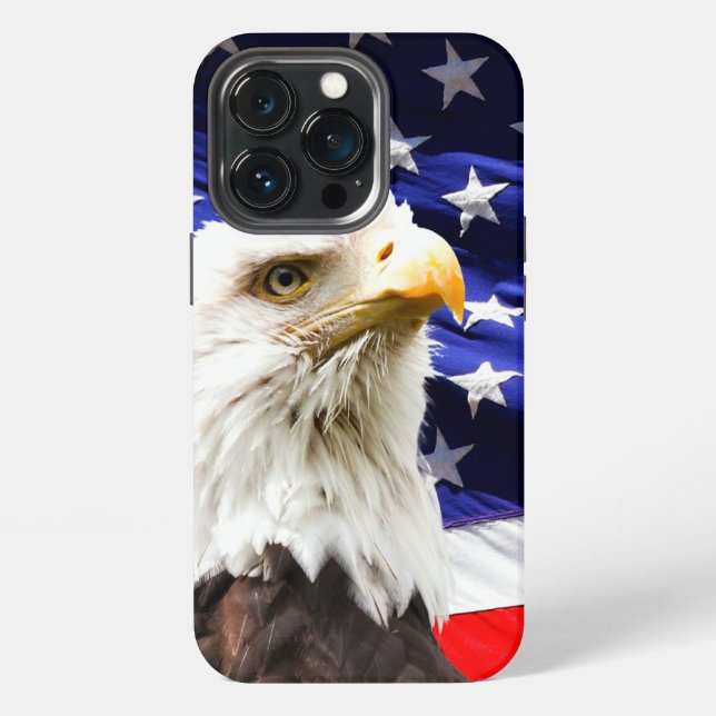 Coque iPhone Drapeau américain et aigle (Dos)