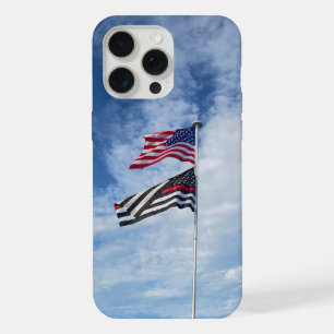Coque iPhone 15 Pro Max Drapeau américain et pompier