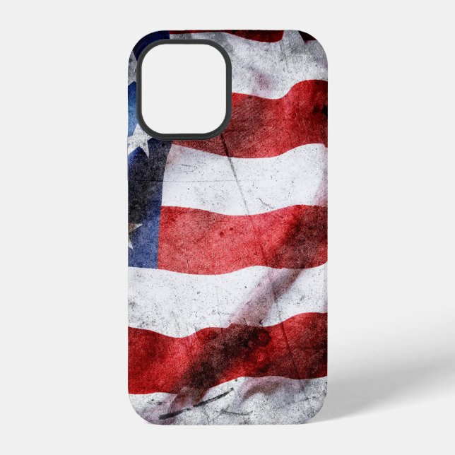 Coque iPhone Drapeau américain grunge (Verso)