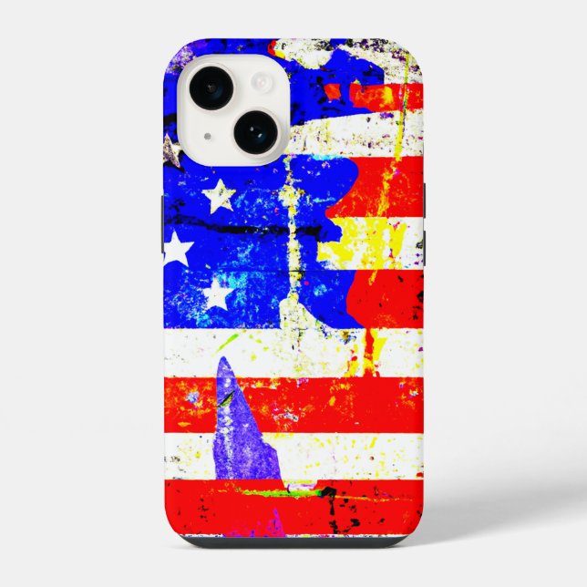 Coque iPhone Drapeau américain grunge (Verso)