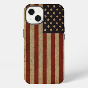 Etui iPhone 13 Drapeau Américain Grunge Vintage