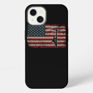 Etui iPhone 13 Drapeau américain Lineman Patriotic Electrician Ca