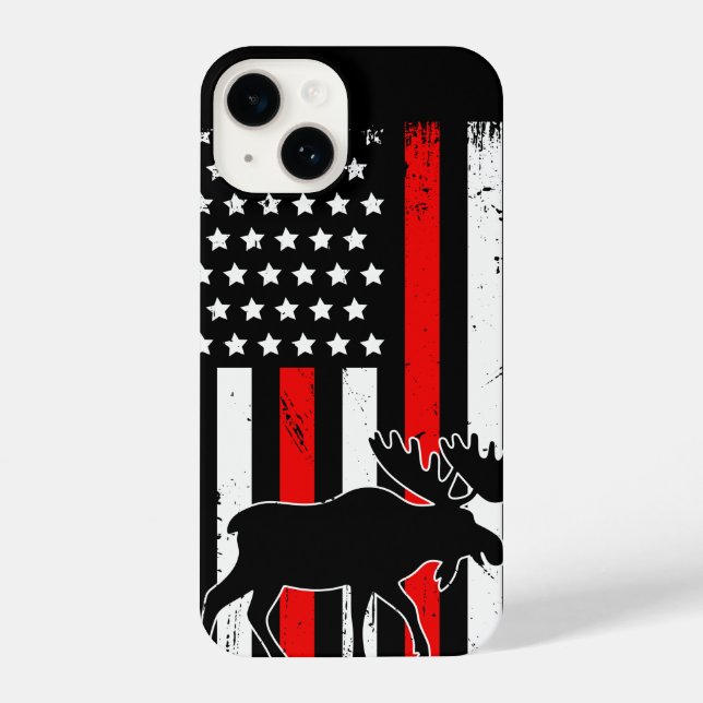 Coque iPhone Drapeau américain Moose (Verso)