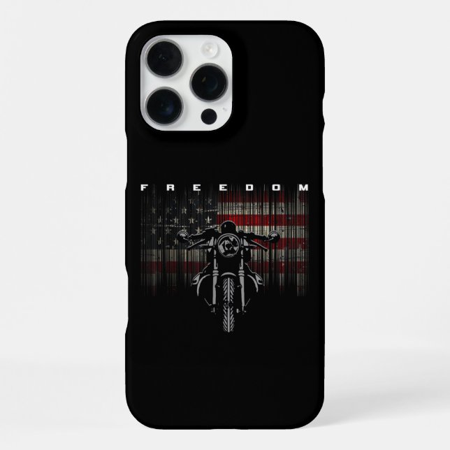 Coque iPhone Drapeau Américain Moto Liberté (Verso)