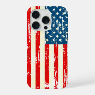 Coque iPhone 15 Pro Drapeau américain patriotique rouge blanc bleu en