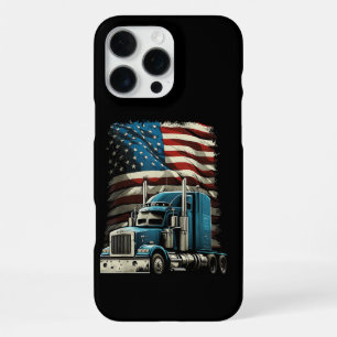 Coque iPhone 16 Pro Max Drapeau américain pour chauffeur routier patriotiq