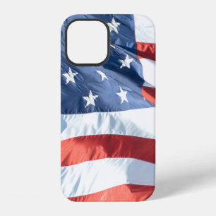 Coque iPhone 12 Drapeau américain qui flotte