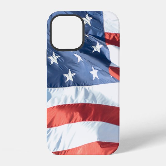 Coque iPhone Drapeau américain qui flotte (Verso)