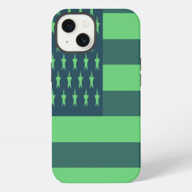 Coque iPhone Drapeau américain rétro (Verso)