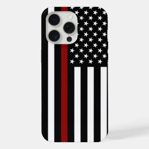 Coque iPhone 15 Pro Max Drapeau américain Thin Red Line