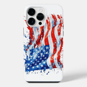 Coque Pour Pour iPhone 14 Pro Max Drapeau américain USA Aquarelle 4 juillet
