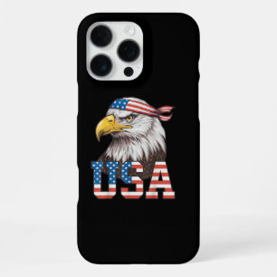 Coque iPhone 16 Pro Max Drapeau américain USA Hommes Femmes Enfants Aigle