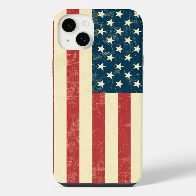 Coque iPhone Drapeau américain vieilli (Verso)