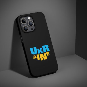 Coque iPhone 15 Pro Drapeau bleu jaune tournesol Stand with Ukraine