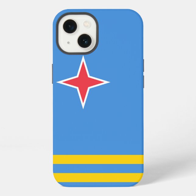 Coque iPhone Drapeau d'Aruba (Verso)
