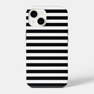 Coque Pour iPhone 14 drapeau de Cornouailles rayures noir blanc motif d