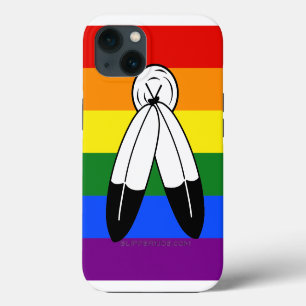 Etui iPhone 13 Drapeau de fierté bispirituel de SlipperyJoe's sym
