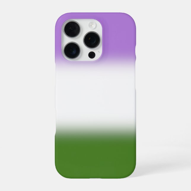 Coque iPhone Drapeau de fierté Genderqueer à dégradé – Drapeau  (Verso)