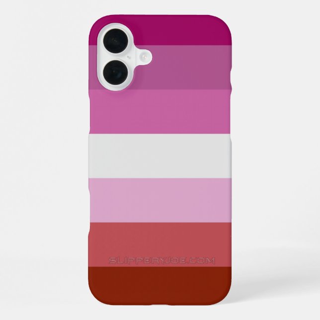 Coque iPhone Drapeau de fierté lesbienne de SlipperyJoe's fémin (Verso)