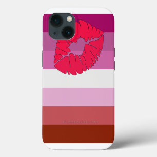 Etui iPhone 13 Drapeau de fierté lesbienne lipstick SlipperyJoe f