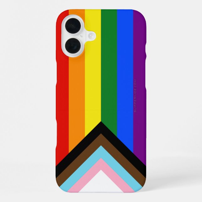 Coque iPhone Drapeau de fierté Progress Pride de SlipperyJoe si (Verso)