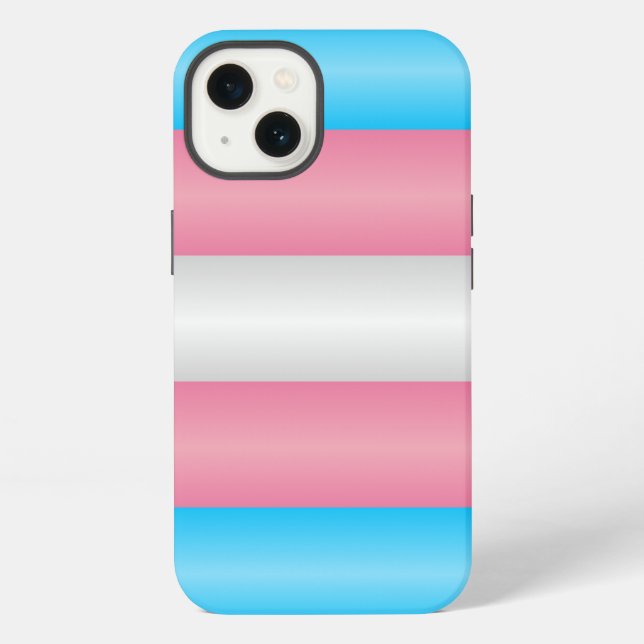 Coque iPhone Drapeau de fierté transgenre (Verso)
