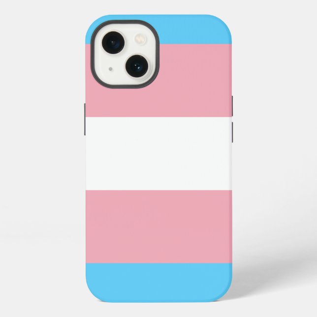 Coque iPhone Drapeau de fierté transgenre (Verso)