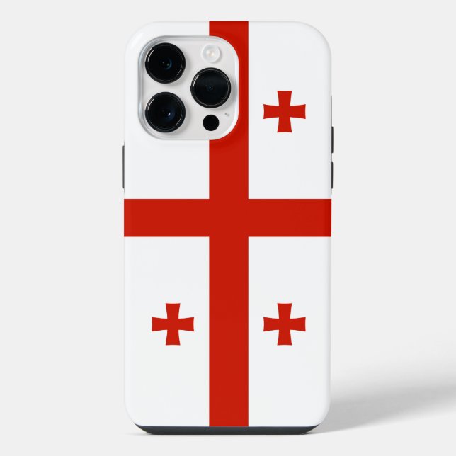 Coque iPhone drapeau de Géorgie (Verso)