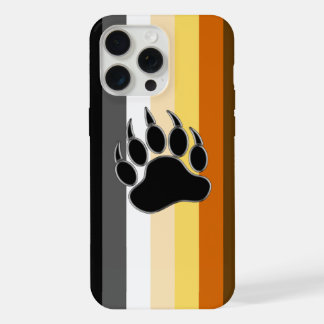 Coque iPhone 15 Pro Max Drapeau de la fierté des ours gays Patte d'ours