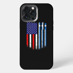 Etui iPhone 13 Pro Max Drapeau de la Grèce amusant Drapeau américain Homm