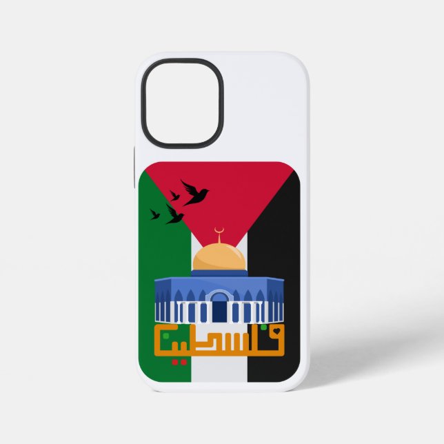 Coque iPhone drapeau de la Palestine texte arabe (Verso)