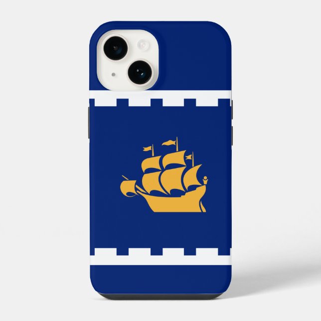 Coque iPhone Drapeau de la ville de Québec  (Verso)