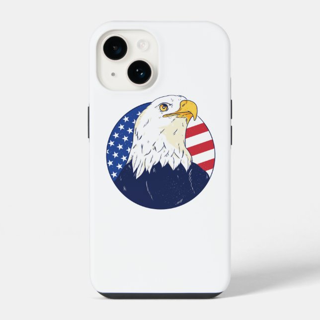 Coque iPhone Drapeau de l'Aigle Américain  (Verso)