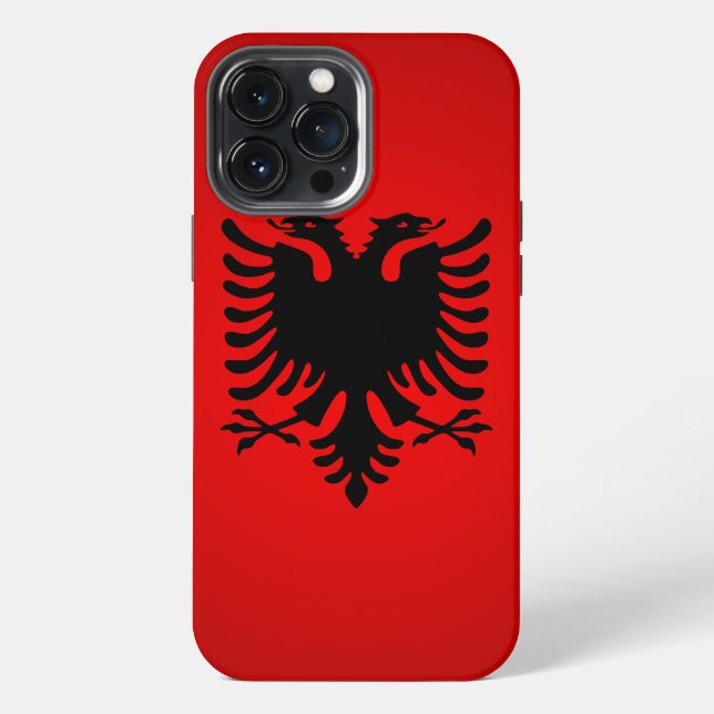 Coque iPhone Drapeau de l'Albanie (Verso)