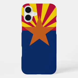 Coque iPhone 16 Plus Drapeau de l'Arizona : Soleil couchant, l'État de