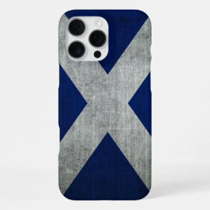 Coque iPhone 16 Pro Max Drapeau de l'Écosse Dark Grunge