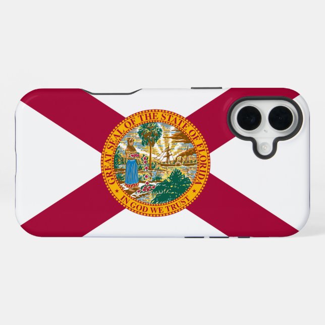 Coque iPhone Drapeau de l'État de Floride (Verso Horizontal)