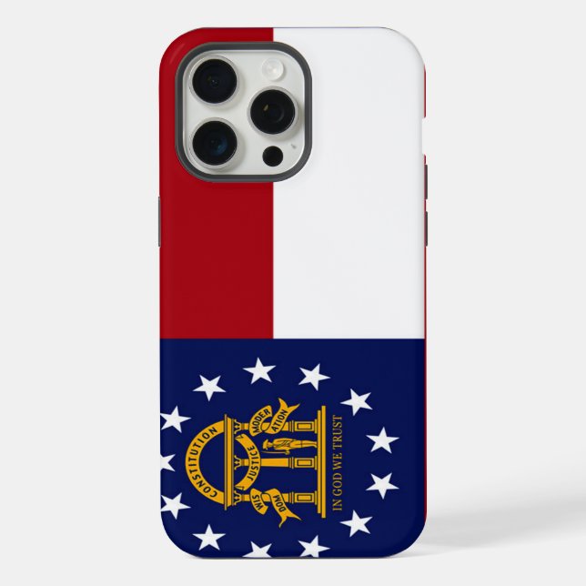 Coque iPhone Drapeau de l'État de Géorgie (Verso)